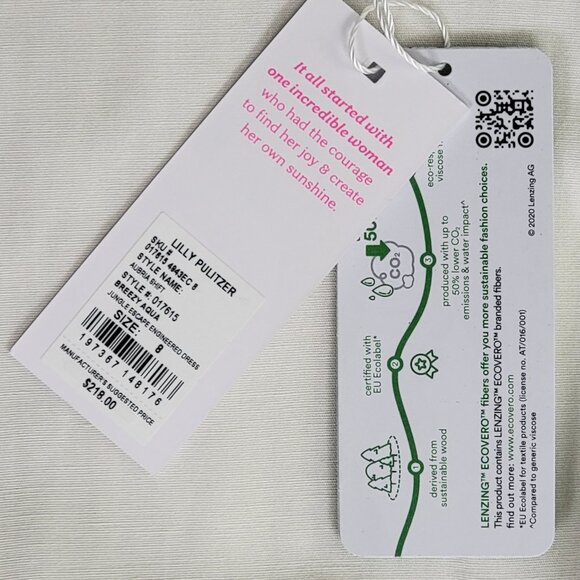 NWT Lilly Pulitzer Aubria Sleeveless Shift Dress Breezy Aqua Jungle Escape - 8 - Picture 12 of 15